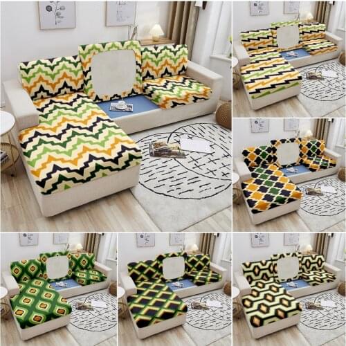 Elastic Sofa Cover Geometric High Stretch Slipcover All-inclusive Elastic Couch Cover Sofa Seat Covers For Living Room