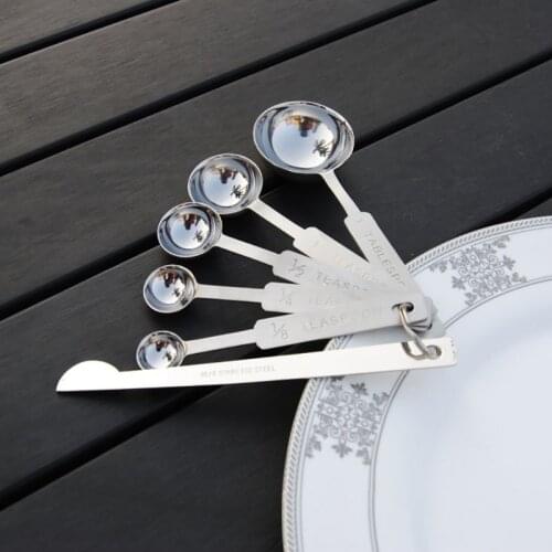 Hot 6pc/set Stainless Steel Scale Measuring Spoon Kitchen Seasoning Scoop Home Kitchen Measuring Tool Tea Coffee Scale Scoops