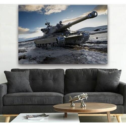 60TP Tank military artwork living room decor home art decoration wood frame fabric poster