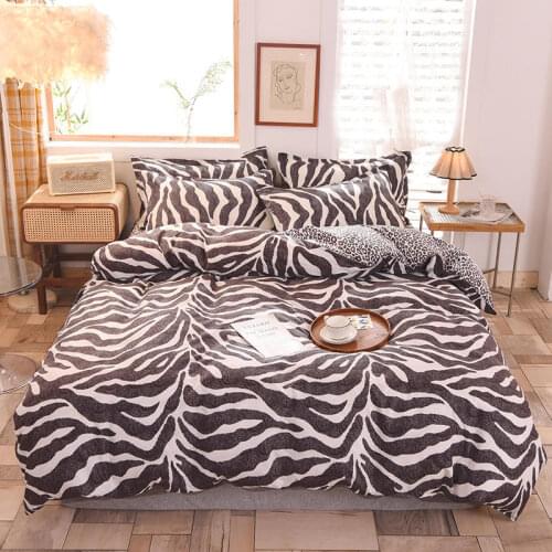 Fashion Leopard Print Style 3/4pcs Bedding Sets Kids Adult Bed Linings Duvet Cover Bed Sheet Pillowcase Home Textile