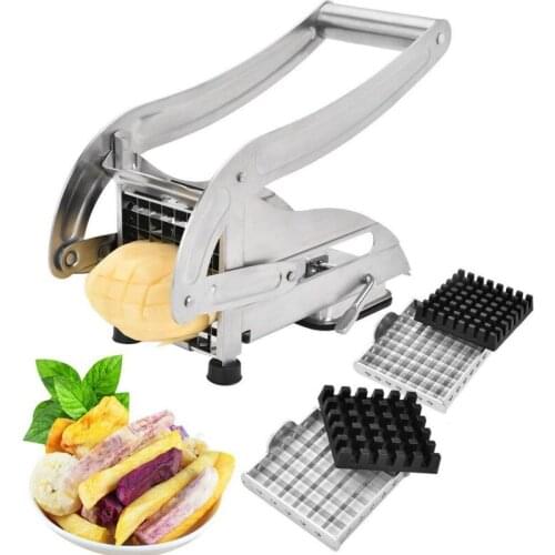 Stainless Steel French Fries Slicer Potato Chips Cutting Machine Slicer Chopper Cutting Machine Cutting 2 Blade Kitchen Gadget
