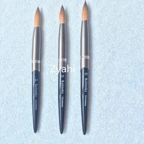 2021 Best SELLER Black Metal Handle Big Size 1pcs 24#22 Round Sharp 100% Kolinsky Sable Brush Nail Art Pen Crystal Acrylic Salon