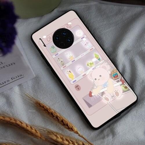Cute Funny Silicone Soft Flash Case for Huawei P20 P30 P40 Pro Mate 20 30 40Pro Plus Bear Sweet Bubble Milk Tea Rabbit Cover