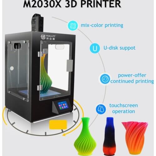 MakerPI M2030X FDM Multi Color 3D Printing Machine, FDM Desktop 3D Printer with Build Size 200*200*300mm