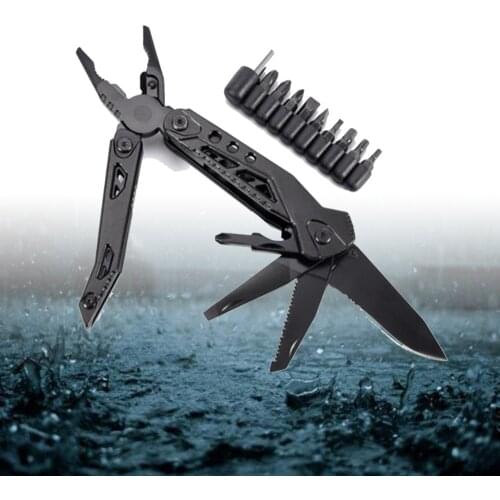 Multitool Pliers Folding Tools Knife 11 in 1 Multifunction Bottle Opener Screwdriver Kit Bits Outdoor Camping Survival Tactical