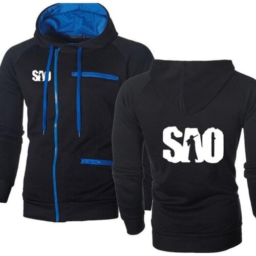 New Fashion Men Jacket for SAO Car Logo Print Casual HipHop Long Sleeve Fleece Warm Hooded Sweatshirts Mens Zipper Hoodies K