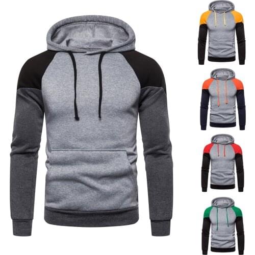 Mens Sweatshirt Long Sleeve Autumn Spring Casual Hoodies Top Boy Blouse Tracksuits Sweatshirts Hoodies Outwear Patchwork Hoody