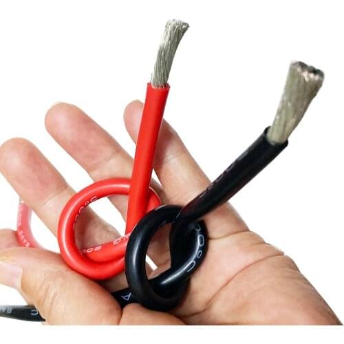 Heating Wire Silicone Silica Gel Wire Cable 5M Black+5M Red Silicone Line 10AWG 12AWG 14AWG 15AWG 16AWG 18AWG 20AWG 22AWG 24AWG