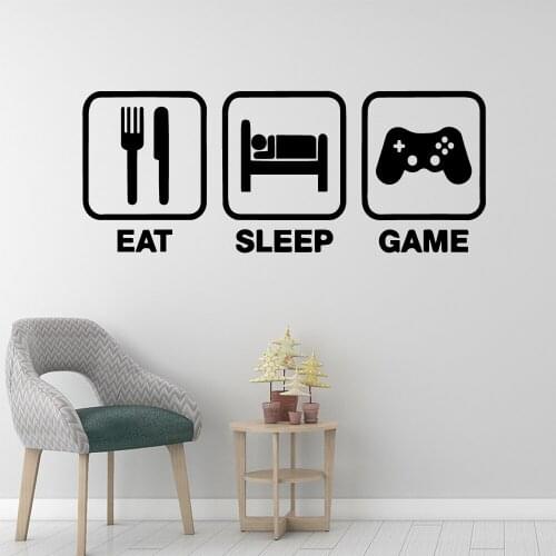 Diy Eat Sleep Game Wall Stickers Home Decoration for Living Room Company School Office Decoration Diy Pvc Home Decoration