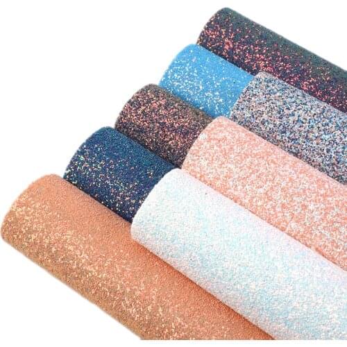 New 20*33cm Chunky Glitter Faux Synthetic Leather Printed Patchwork For Hair Bow Bags Phone Cover DIY Projects,1Yc7626