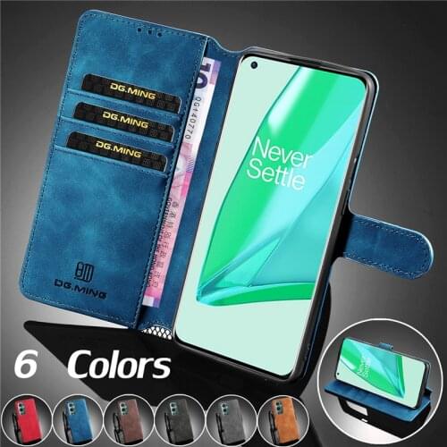 Original Flip Leather Wallet Phone Case For One Plus 9 8 7 Pro 8T 7T 6T Nord Magnetic Card Slots Stand Cover Luxury Back Coque