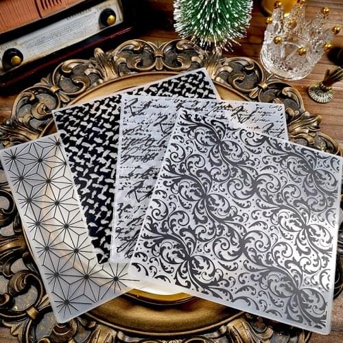 Panalisacraft Vintage Background Basic words Embossing Folders for DIY Scrapbooking Paper Craft/Card Making Decoration Supplies
