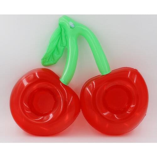 Summer Cherry Drink Cup Holder Swimming Pool Mini Inflatable Floating Drink Holder Swimming Pool Toys For Party Accessories
