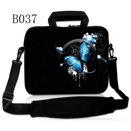 Blue Butterfly Laptop Handbag Sleeve Shoulder Bag Notebook Case 12 13 14 15.6 For 13.3 Macbook Air Pro ASUS Acer Lenovo Dell