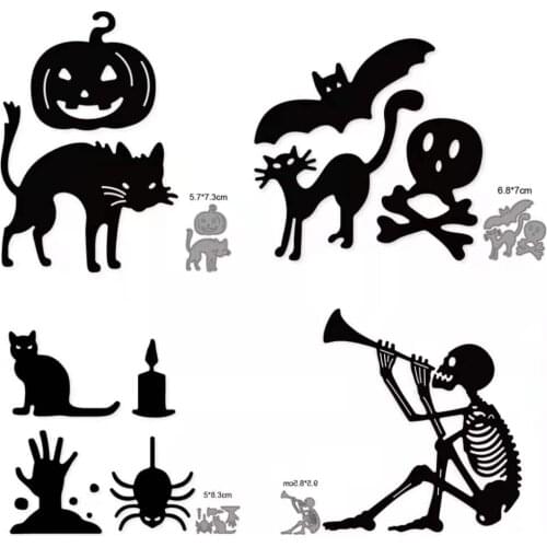 Customized Dies Halloween Bat Pumpkin Ghost Metal Cutting Dies Scrapbooking Dies For DIY Craft Paper Card Making Stencils Dies