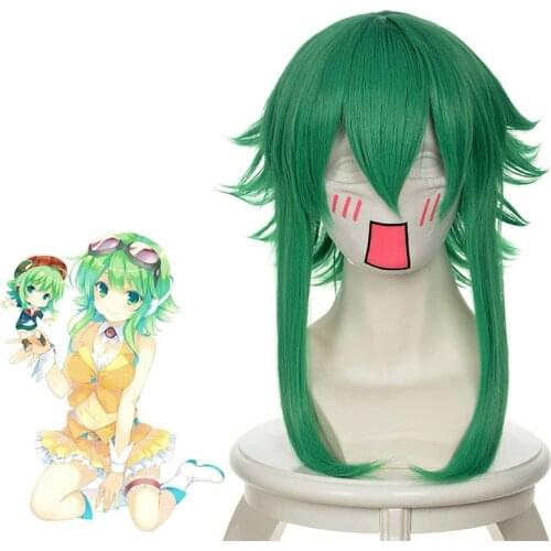 V Vocaloid Russian Dolls GUMI Green Turned Upturned Short Hair Cospaly Wig
