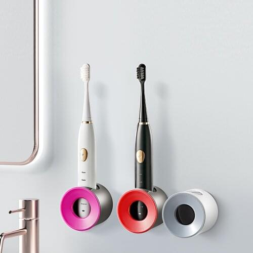 1PC Bathroom Electric Toothbrush Holder Free Perforation Wall-Mounted Racks Creative Wall Suction Simple Toothpaste Holder
