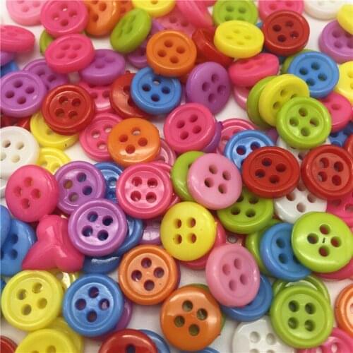 1000pcs/lot Plastic Mixed 12mm Round 4 Holes Buttons Embellishments Cardmaking Scrapbooking
