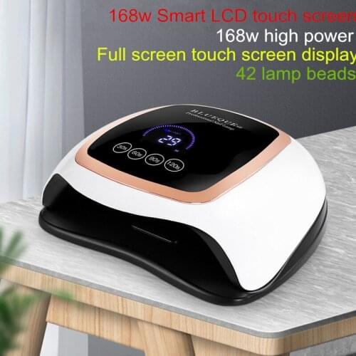 168W Nail Lamp 10s/30s/60s/99s Timing Auto Sensor LCD Display 42 UV/LED Bead Drying Polish Manicure Tools