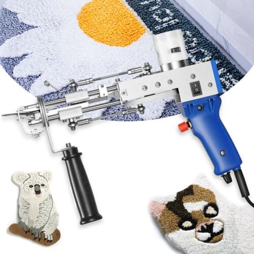 New 2 In 1 Tufting Gun Can Do Cut Pile And Loop Pile Electric Carpet Rug Guns Carpet Weaving Knitting Machine US EU Plug