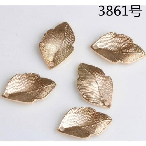 50pcs 19*24MM Gold Color Leaf Charms DIY Jewelry Vintage Bracelet Necklace Pendant Charms Wholesale Alloy Material Findings