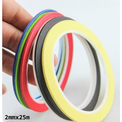 6 Rolls 2mm x 25m Draping Tape Pattern Making Supplies Masking Tape & Nail Art Tape Mixed Colors ( One color One roll)