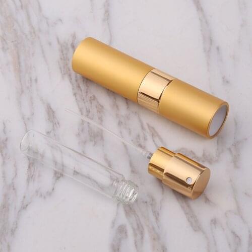 8ml perfume sub-bottle rotating telescopic portable spray sample spray portable glass empty bottle can be customized logo