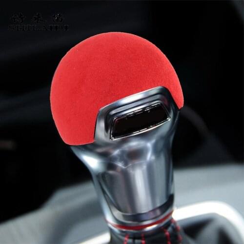 Car Styling Suede leather Interior Gear Shifter Covers Protector Trim decoration Auto Stickers For Audi A3 8V S3 accessories