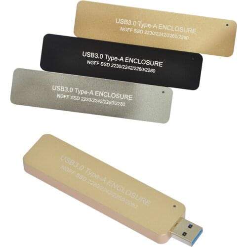 B+M key M2 SATA SSD Enclosure USB 3.0 to M.2 SSD Case USB3.0 to NGFF B KEY adapter Retractable switch Mini Portable Box