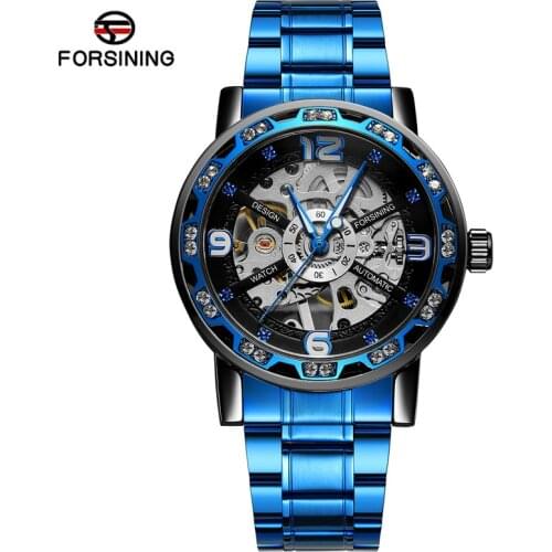 FORSINING 2021 Men Hand-Wind Mechanical Watch Top Brand Fashion Luxury Stainless Steel Waterproof Wristwatch Relogio Masculino