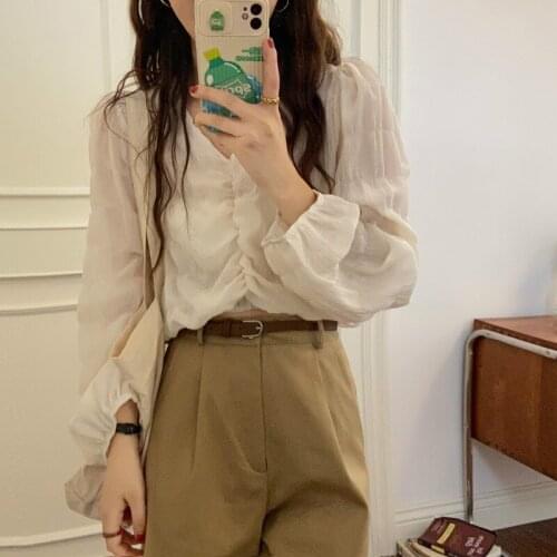Cheap wholesale 2021 spring summer autumn new fashion casual ladies work women Blouse woman overshirt female OL At1021H