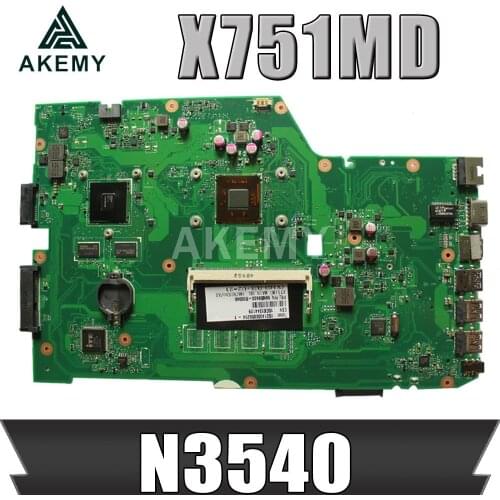 For ASUS X751MD rev2.0 Mainboard X751M K751M R752M X751MJ R752MD Motherboard w/ GT 820M GPU N3520 N3530 N3540 + 8GB RAM
