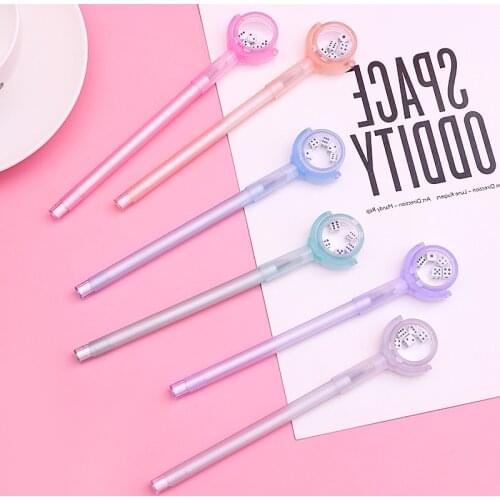 Ellen Brook 1 PCS Stationery Kawaii Gel Pen School Office Supply Novel Creative Dice Recreation Cute Gel Pen