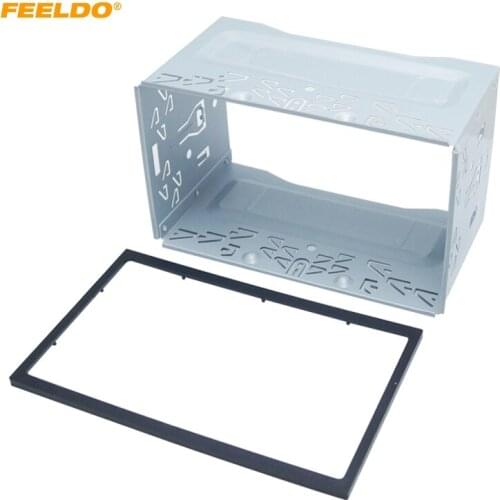 FEELDO Car Radio Refitting ISO 2DIN Installation Metal Cage Stereo Frame for Volkswagen Series Jetta Chico Golf Bora/Polo/MK3