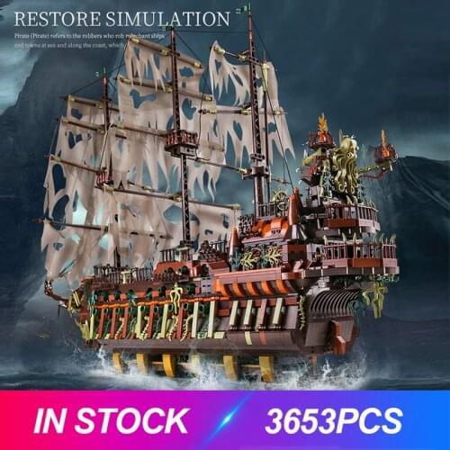 Mould king 13138 Flying Dutchman Pirate ship Compatible 16016 Building Blocks Bricks Assemble Toys Christmas Gifts