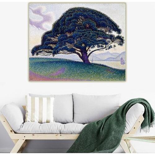 Citon Paul Signac《The Bonaventure Pine》Pointillism Canvas Oil Painting Art Poster Picture Wall Decor Home Living room Decoration