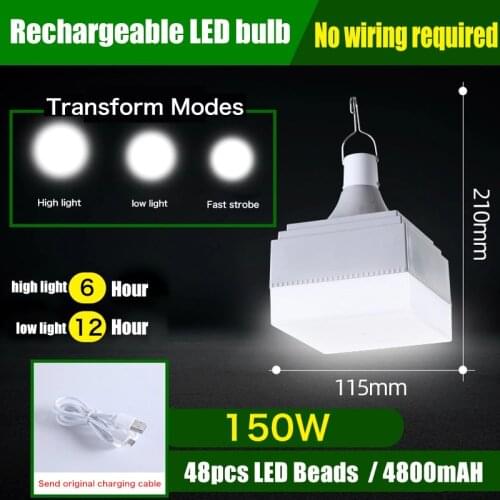 Camping Light Outdoor Solar LED Bulb Lights Battery Charge Portable LED Lantern Light Home Night Market Tent Lamp Garden Decor