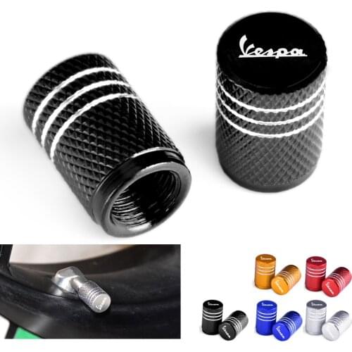 CNC Motorcycle Tire Air Valve Caps Moto Wheel Tyre Dust Stems Cover For Piaggio Vespa GTS GTV LX 60 125 250 300 Primavera Sprint