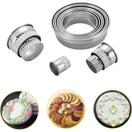 Stainless Steel Circle Cookie Cutter Fruit Vegetable Cake Fondant Donuts Moulds Patisserie Decorating Kitchen Tools