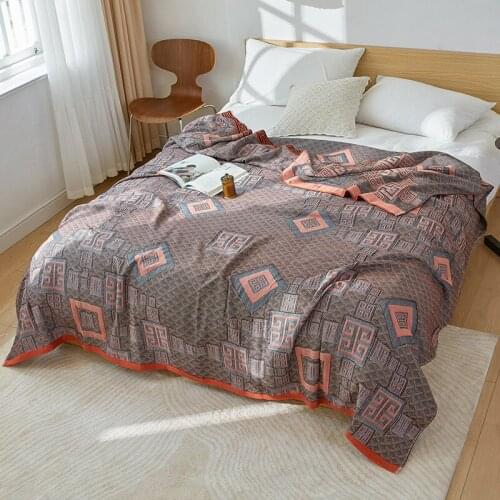 Summer bamboo fiber blanket gauze towel quilt summer cold feeling ice silk blanket nap summer cool quilt comforter summer quilt