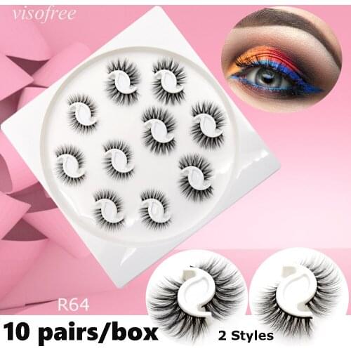Visofree Faux Mink eyelashes set Wispy Natural fake lashes Wholesales lashes pack Dramatic makeup False Eyelashes 3D mink lashes