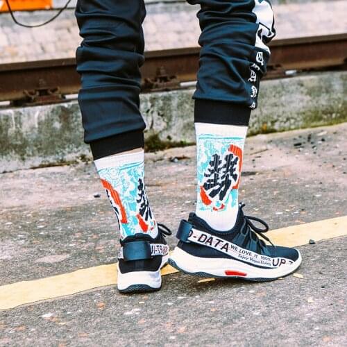 Socks tide brand INS Harajuku street hip-hop letters original sports tube cotton socks cotton neutral hip-hop skateboard socks