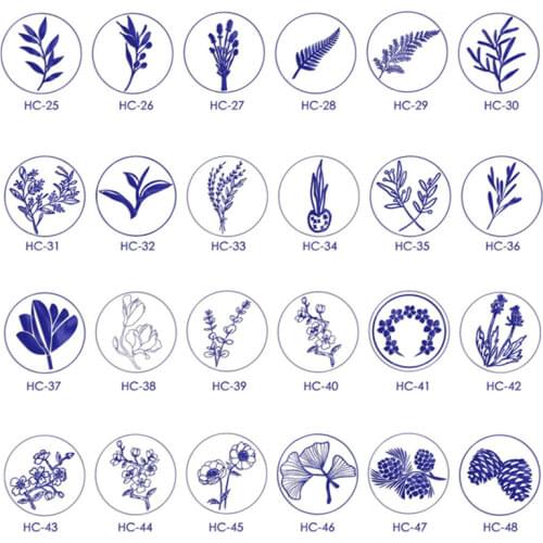 24 Plants Floral Stamp Head Custom DIY Heads Original Wax Seal Stamps Postage Journal Package Wedding Date Gifts Envelope Tools