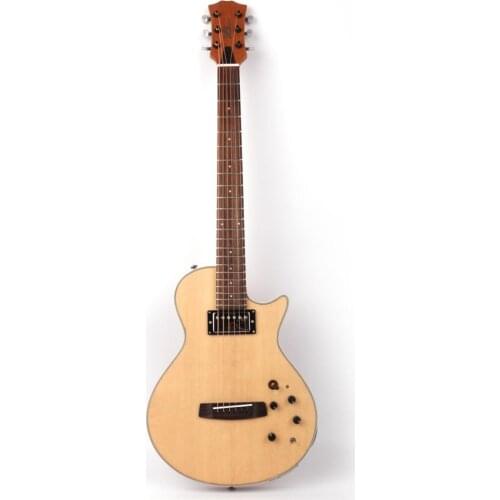 Acoustic electric silent guitar portable built in effect reverb delay inside spruce top free shipping