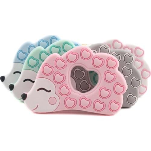 Bite Bites 1PC Food Grade Silicone Teether Baby Teething Chewing Hedgehog Shower Gift Toys Porcupine BPA Free Baby Teether