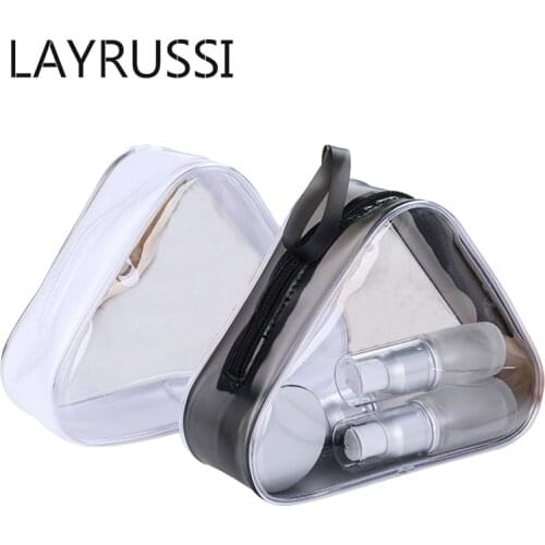 LAYRUSSI Transparent Travel Cosmetic Bag Creative triangle storage bag Make Up Case for Women Men Organizer Toiletry Storage Box