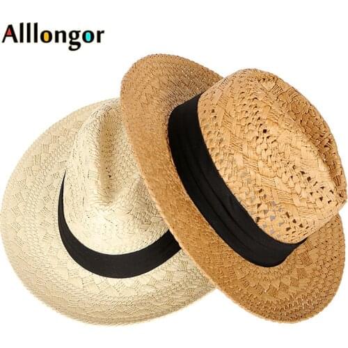 2020 Summer wide brim Straw Sun Hat Women Cap Men Fedora Beach hat floppy sombrero mujer paille femme chapeu feminino sunhat