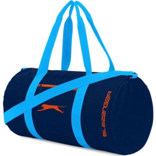 Blue Cylindrical Gym Bag