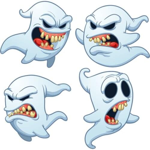 Three Ratels C400 Cartoon sticker Funny ghost wall sticker decals cartoon anime car hood sticker laptop decal