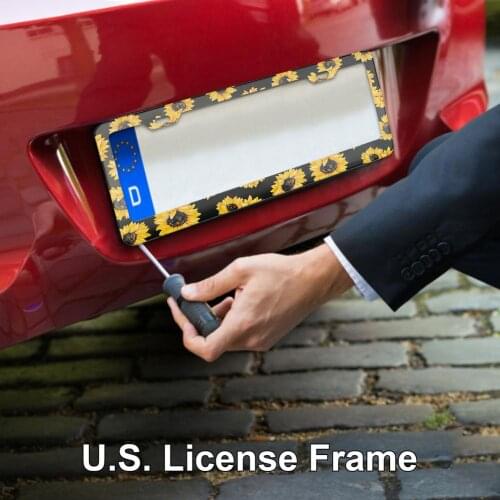 Universal Aluminum Alloy US Standard License Plate Frame Cover Waterproof Number Plate Holder Car Exterior Styling Accessories